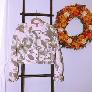 Thalia Sodi Pink Camo Cropped Jacket Retro
